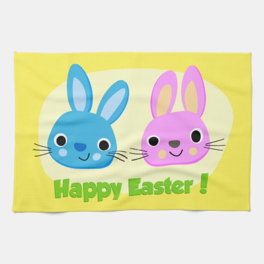 LINGE DE CUISINE BUNNIES "HAPPY EASTER" (Horizontal)