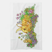 Linge De Cuisine Bunnies Springtime dans un champ de fleurs (Vertical)