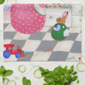 Linge De Cuisine Bunny Baking Cookies Kitchen Towel (Plié)