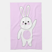 Linge De Cuisine Bunny. Blanc et rose. (Vertical)