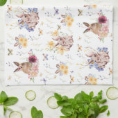 Linge De Cuisine Bunny fête la fête de Pâques avec des papillons (Plié)