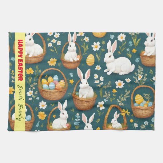 Linge De Cuisine Bunny Pâques Collection moderne (Horizontal)