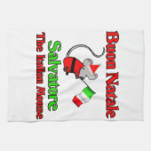 Linge De Cuisine Buon Natale Salvatore la souris italienne (Horizontal)