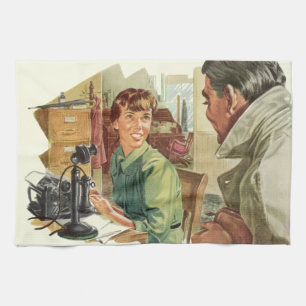 Linge De Cuisine Bureau d'entreprise vintage, PDG patron et secréta