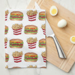 Linge De Cuisine Burger d'appariement de restauration rapide classi<br><div class="desc">Le design de la nourriture est un mélange classique de la nourriture : cheeseburger et frites ! Créé à partir d'une série d'illustrations marquantes originales. De nombreux autres modèles d'amour gourmands sont également disponibles dans cette boutique. Ne vois-tu pas ce que tu cherches ? Vous avez besoin d'aide pour la...</div>