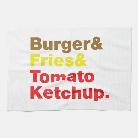 Linge De Cuisine Burger & Fries & Tomato Ketchup. (Horizontal)