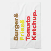 Linge De Cuisine Burger & Fries & Tomato Ketchup. (Vertical)