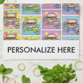 Linge De Cuisine BURGER POP ART (Hamburger) (Plié)