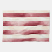 Linge De Cuisine Burgundy Crème rayures (Horizontal)