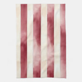 Linge De Cuisine Burgundy Crème rayures (Vertical)