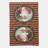 Linge De Cuisine Burgundy gold and dark green (Vertical)