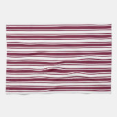 Linge De Cuisine Burgundy rouge et blanc bonbons rayures (Horizontal)
