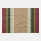 Linge De Cuisine Burgundy Stripe Avec Vert Olive (Horizontal)