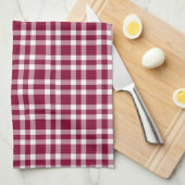 Linge De Cuisine Burgundy White Plaid Pattern (Quart Plié)