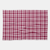 Linge De Cuisine Burgundy White Plaid Pattern (Horizontal)