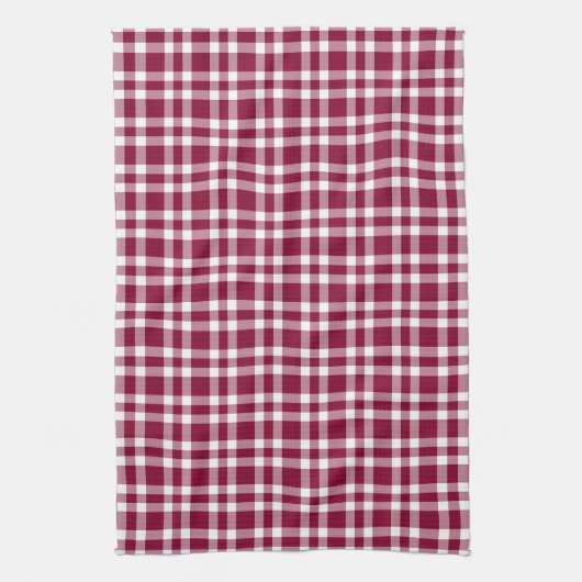 Linge De Cuisine Burgundy White Plaid Pattern (Vertical)