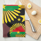 Linge De Cuisine Burkina Faso Carte, drapeau et première révolution (Quart Plié)