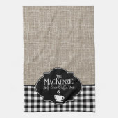 Linge De Cuisine Burlap Black Buffalo Check personnalisé (Vertical)