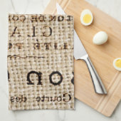 Linge De Cuisine burlap scripts shabby chic country cake (Quart Plié)