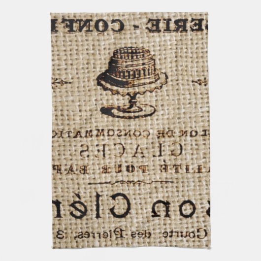 Linge De Cuisine burlap scripts shabby chic country cake (Vertical)
