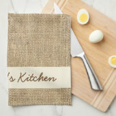 Linge De Cuisine Burlap Simulé Personnalisé Rustique (Quart Plié)