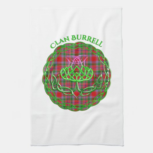 Linge De Cuisine Burrell Scottish Tartan Celtic Thistle (Vertical)