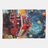 Linge De Cuisine Bus Red Double Decker La Nuit Étoile, (Horizontal)