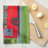 LINGE DE CUISINE BUS ROUGE BRITANNIQUE (Quart Plié)