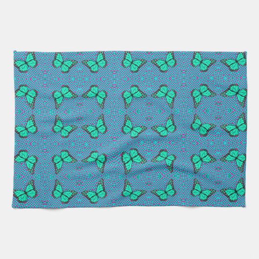 LINGE DE CUISINE BUTTERFLY BLEU (Horizontal)