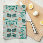 Linge De Cuisine Butterfly motifs on a light background (Quart Plié)