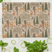 Linge De Cuisine Cabincore Animaux forestiers (Plié)