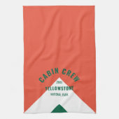 Linge De Cuisine Cabine de famille Nom personnalisé Red Green Retro (Vertical)