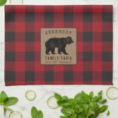 Linge De Cuisine Cabine de famille Ours Rouge Buffalo Plaid Burlap (Plié)