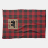 Linge De Cuisine Cabine de famille Ours Rouge Buffalo Plaid Burlap (Horizontal)