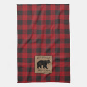 Linge De Cuisine Cabine de famille Ours Rouge Buffalo Plaid Burlap (Vertical)