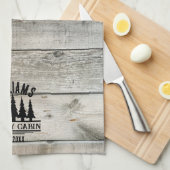 Linge De Cuisine Cabine de famille personnalisée Forêt Rustique Nom (Quart Plié)