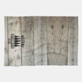 Linge De Cuisine Cabine de famille personnalisée Forêt Rustique Nom (Horizontal)