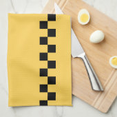 Linge De Cuisine Cabine jaune à damiers motif (Quart Plié)