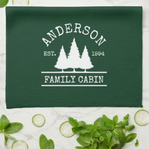 Linge De Cuisine Cabine Nom de famille Forest Green
