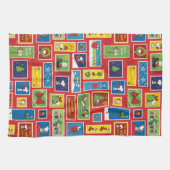Linge De Cuisine cacahuètes | Motif des timbres de Noël (Horizontal)