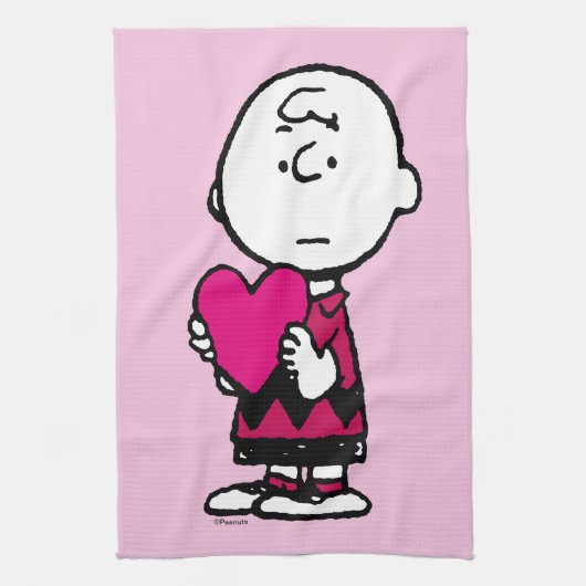 Linge De Cuisine cacahuètes | Saint Valentin | Heart Charlie Brown (Vertical)