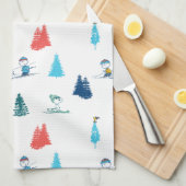 Linge De Cuisine cacahuètes | Ski d'hiver Motif des pistes (Quart Plié)