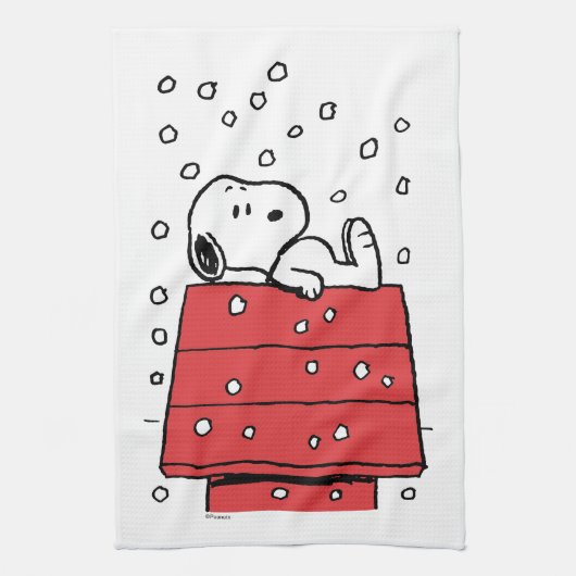 Linge De Cuisine cacahuètes | Snoopy Doghouse Snowflakes (Vertical)