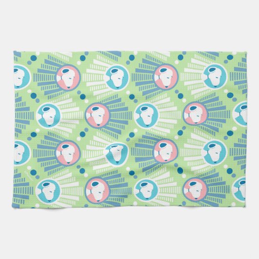 Linge De Cuisine cacahuètes | Snoopy Mint Green Deco Dreams Motif (Horizontal)