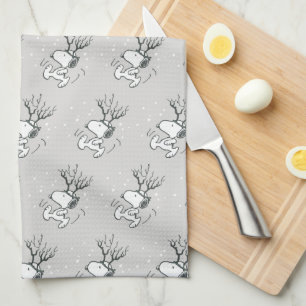 Linge De Cuisine cacahuètes   Snoopy Reindeer