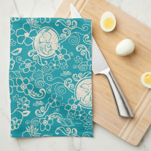 Linge De Cuisine cacahuètes Snoopy Turquoise Tropical Beach Motif