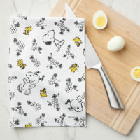 cacahuètes | Snoopy & Woodstock B&W Flower Motif