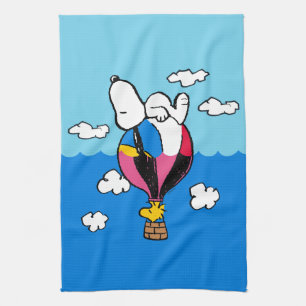 Linge De Cuisine cacahuètes   Snoopy & Woodstock Hot Air Balloon