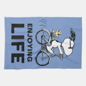 Linge De Cuisine cacahuètes | Vélo Snoopy & Woodstock (Horizontal)