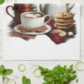 Linge De Cuisine Cacao chaud et cookie (Plié)